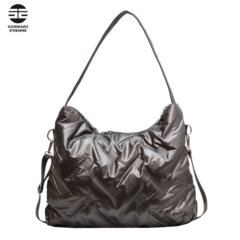 Schwarz ETIENNE กระเป๋าสะพายไหล่ ผ้าฝ้าย ทรงโท้ท ขนาดใหญ่ จุของได้เยอะ ลายก้อนเมฆ แฟชั่นเรโทร สไตล์เกาหลี ยุโรป และอเมริกา สําหรับผู้หญิง