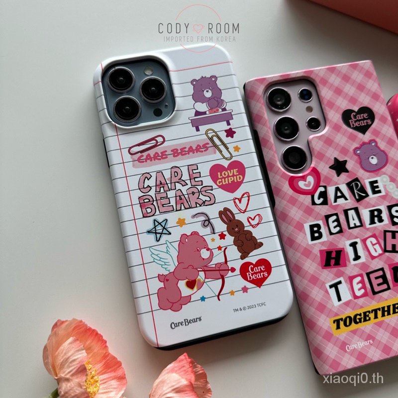 เคสโทรศัพท์มือถือ ลายการ์ตูนหมีน่ารัก สองชั้น สีรุ้ง สําหรับ iPhone 7 8 plus x xs XR xsmax 11 12 13 14 15 Pro Max