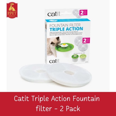 catit triple action fountain filter-2pack