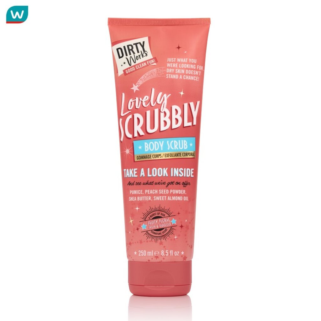 Dirty Works เดอร์ตี้ เวิร์คส เลิฟลี่ สครับบลี้ บอดี้ สครับ 250 มล.