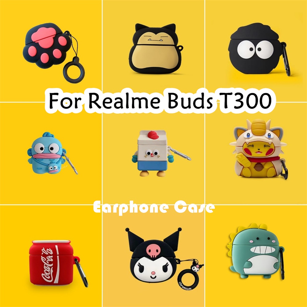 【Case Home】นําไปใช้กับ Realme Buds T300 เคส Case เคสหูฟัง การ์ตูนง่าย ซิลิโคนนุ่ม เคส เคสหูฟัง NO.2