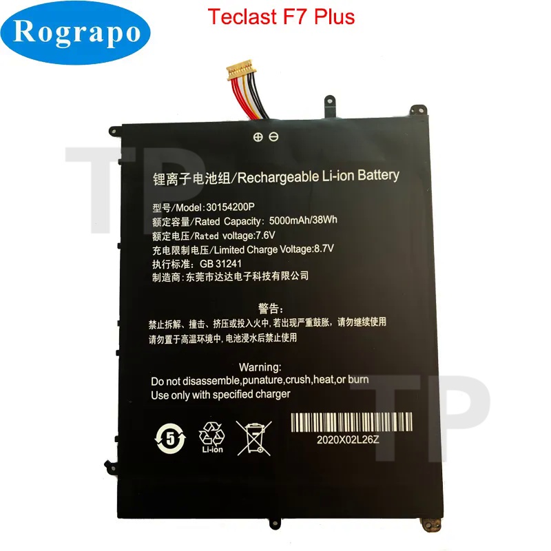 TP New 5000mAh Teclast F7 Plus Laptop Battery 30154200P UTL-2778180-2S UTL-2978180-2S UTL-3078180-2S