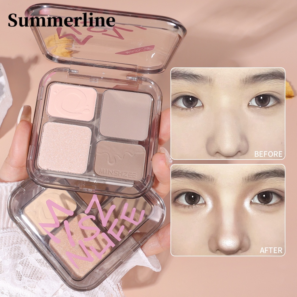 พาเลทไฮไลท์ เนื้อแมตต์ ติดทนนาน 4 สี สําหรับแต่งหน้า
