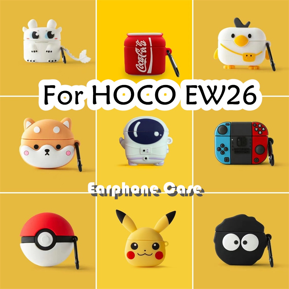 【ของแท้】เคสหูฟัง ซิลิโคนนิ่ม ลายการ์ตูนโค้ก และบริคเก็ต สําหรับ HOCO EW26