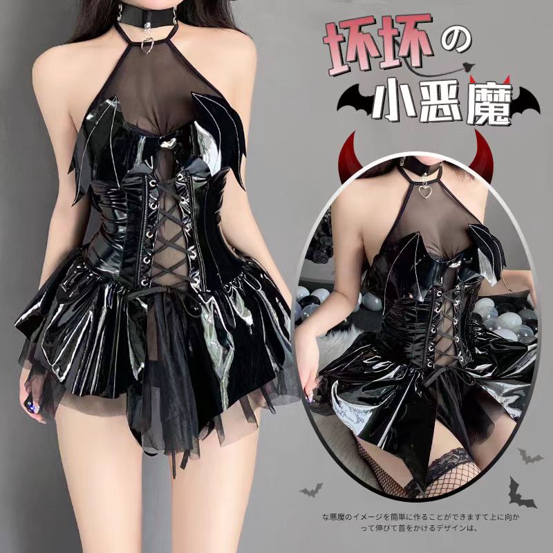 ชุดนอนผู้หญิง ชุดนอน 🌟เกรดดี M-5XL | 40-100กก. ด้านหน้าเชือกปรับระดับ แต่งโบว์ริบบิ้นค้างคาว T-783