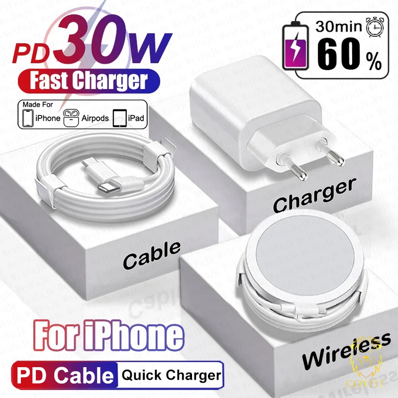 Covet ของแท้ สายชาร์จแม่เหล็ก 30W ชาร์จเร็ว สําหรับ IPhone 15 14 13 12 11 Pro Max X XR Xs Max 11 Pro 8 7 Plus 6 6s SE 2020