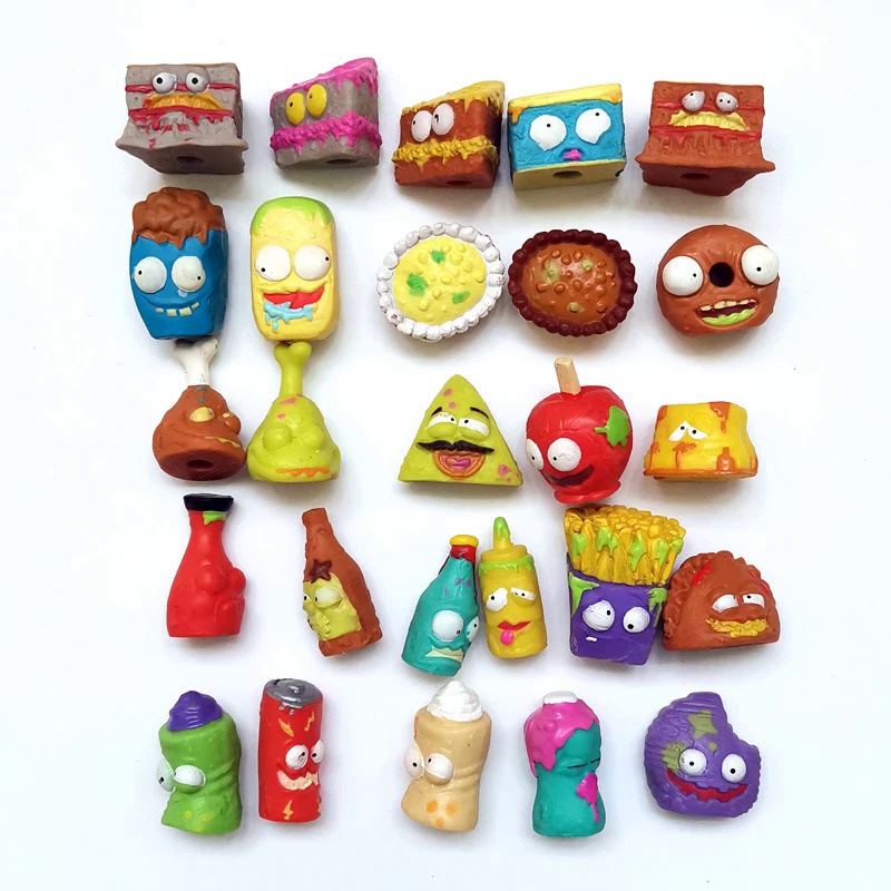 10pcs/lot Trash Mini Figure Pack Grossery Rotten Bin Gang Monster Squishy slime Toy Joke gadget Anti