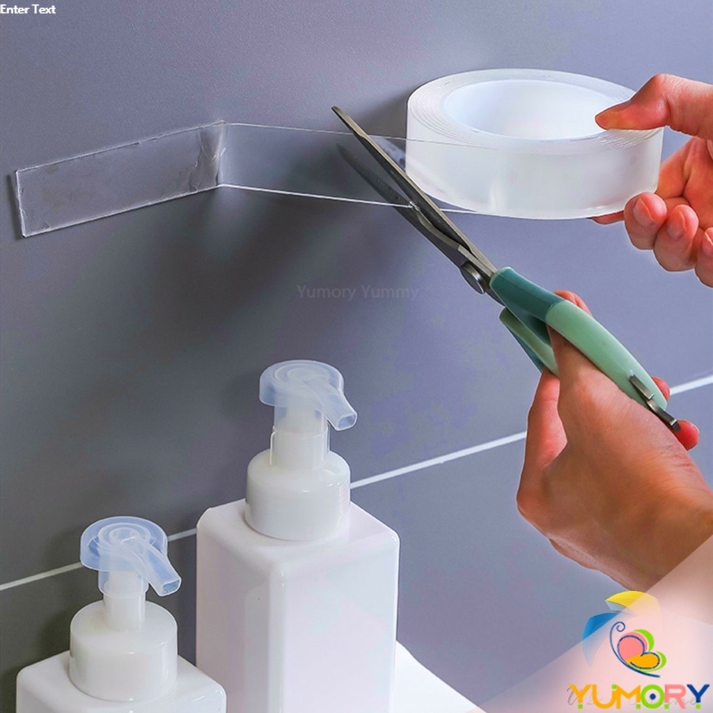 Yumory  กาวสองหน้า เทปกาว ทำความสะอาดและนำมาใช้ใหม่ได้ มี 2 ขนาดให้ เลือก Double Side Adhesive Tape