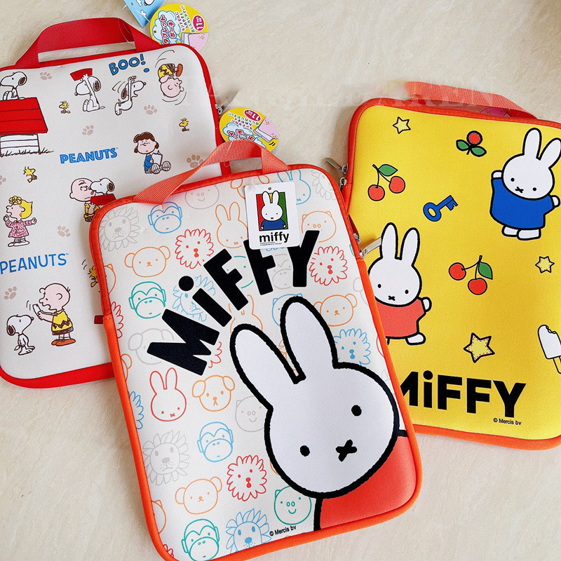 สนูปปี้มิฟฟี่ญี่ปุ่นสร้างสรรค์การ์ตูนน่ารัก iPad แท็บเล็ตพีซีแบบพกพาเคสป้องกันเบาะฟองน้ำกระเป๋าด้านใน