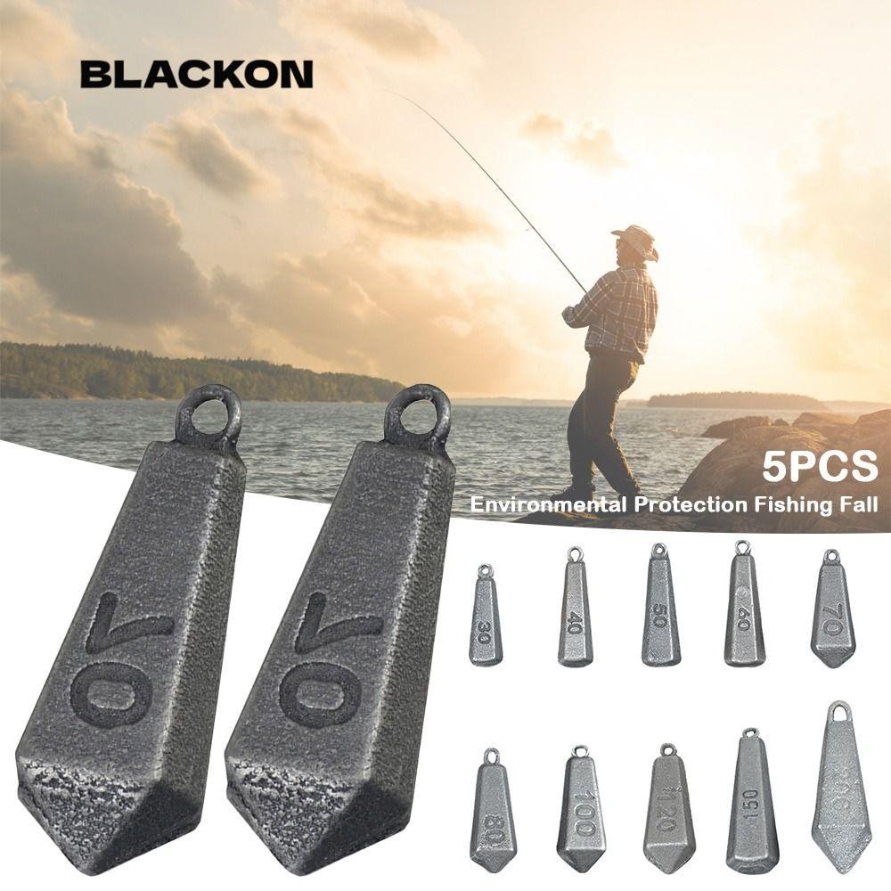 Blackon 5pcs Sea Fishing Sinker, Long Casting Line Sinker การคุ้มครองสิ่งแวดล้อมตกปลา Fall, Hot Hook Connector 30g-180g น้ําหนักเพิ่มเติม Iron Sinker