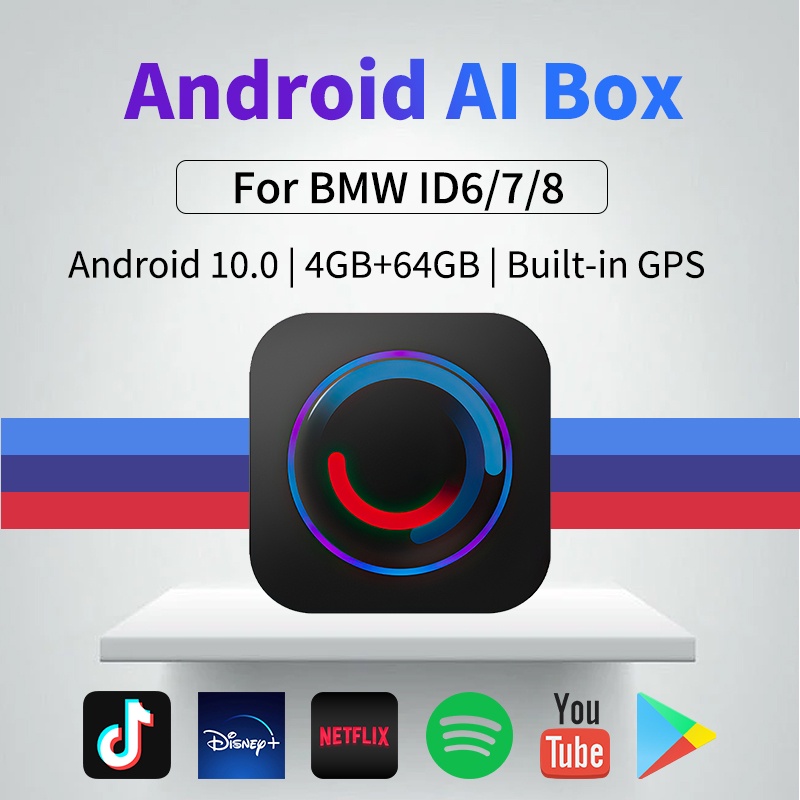 Carplay Ai กล่องทีวี Android10 4+64GB 8-Core YouTube Netflix IPTV 4G LTE GPS ในตัว สําหรับ BMW ID6 I