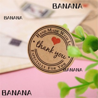 Banana1 สติกเกอร์ป้ายแท็ก ลาย Thank You ขนาด 3.5 ซม. สําหรับตกแต่งเค้ก 12 ชิ้น ต่อแผ่น