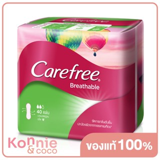 Carefree แผ่นอนามัย Breathable Aloe 40pcs แคร์ฟรี บรีทเอเบิ้ล อโล แผ่นอนามัย นุ่ม อ่อนโยน.