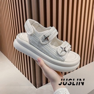 JUSLIN   รองเท้าแตะผู้หญิง ส้นแบน ใส่สบาย สไตล์เกาหลี รองเท้าแฟชั่น 2023 ใหม่  คุณภาพสูง fashion ทันสมัย พิเศษ B98G0TA 37Z230910