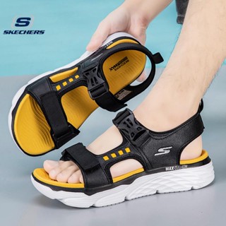 Skechers_ MAX CUSHION รองเท้าแตะลําลอง ผ้าตาข่าย ระบายอากาศ เหมาะกับการเล่นโยคะ สําหรับผู้ชาย