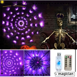 Mag สายไฟ LED รูปแมงมุม กันน้ํา พร้อมรีโมตคอนโทรล สําหรับตกแต่งปาร์ตี้ฮาโลวีน