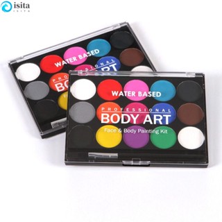 Isita พาเลทสีน้ํามัน ปลอดสารพิษ ปลอดภัย 15 สี พร้อมแปรง สําหรับแต่งหน้าฮาโลวีน