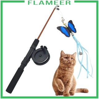 [Flameer] ของเล่นเสาตกปลา แบบโต้ตอบ ปรับสายได้ ยืดหดได้ ของขวัญ สําหรับสัตว์เลี้ยง สุนัข แมว