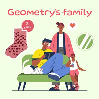 emmtee.emmbee - ถุงเท้า Geometrys Family สำเนา