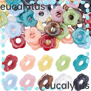 Eucalytus1 ลูกปัดอะคริลิค รูปดอกไม้ 5 กลีบ สําหรับทําเครื่องประดับ DIY