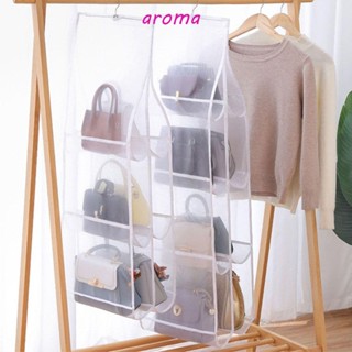 Aroma กระเป๋าจัดระเบียบ 1 ชิ้น พับได้ กระเป๋าถือ ที่เก็บกระเป๋า กันฝุ่น ประหยัดพื้นที่ แขวน จัดระเบียบ ที่แขวนของจิปาถะ