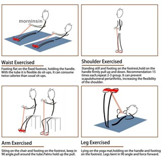 Morn เชือกดึงเท้า 4 ท่อ อุปกรณ์ออกกําลังกาย โยคะ ซิทอัพ EN
