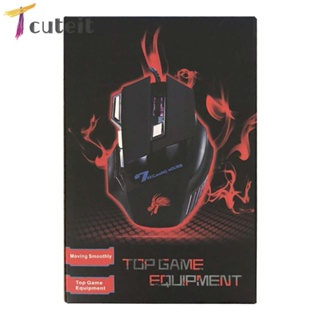 Tcuteit เมาส์เกมมิ่งมีสาย USB 4 เกียร์ 5500 DPI สําหรับคอมพิวเตอร์