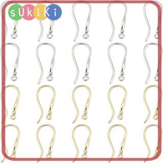 Sukiki ตะขอต่างหู สเตนเลส ชุบเงิน สีทอง สําหรับทําเครื่องประดับ แฮนด์เมด DIY