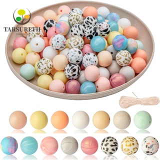 Tarsureth ลูกปัดซิลิโคน ทรงกลม 15 สี 15 มม. หลากสี สําหรับทําเครื่องประดับ สร้อยข้อมือ DIY 100 ชิ้น