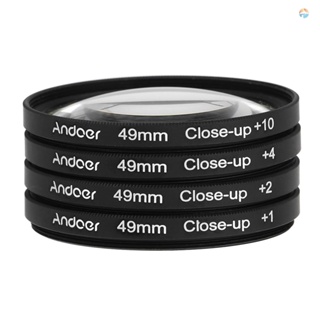 {Fsth} Andoer 49mm Macro Close-Up Filter Set +1 +2 +4 +10 with Pouch for  Canon  DSLRs