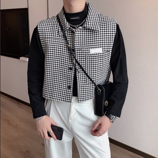 เสื้อกั๊กสั้น แขนกุด สไตล์แชนแนล แฟชั่นฤดูใบไม้ร่วง สําหรับช่างทําผม