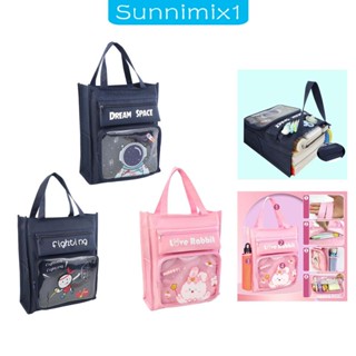 [Sunnimix1] กระเป๋าสะพายไหล่ กระเป๋าช้อปปิ้ง ผ้าออกซ์ฟอร์ด ลายน่ารัก สําหรับเด็กก่อนวัยเรียน