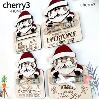 Cherry3 กระเป๋าใส่เงิน แบบไม้ ลายซานต้าคลอสน่ารัก สําหรับตกแต่งบ้าน ปาร์ตี้คริสต์มาส