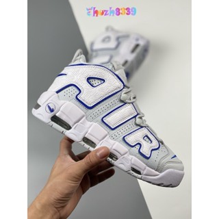 [Pure Original NK] Air More Uptempo รองเท้าบาสเก็ตบอล แบบหนัง สีขาว สีฟ้า FD0669-100