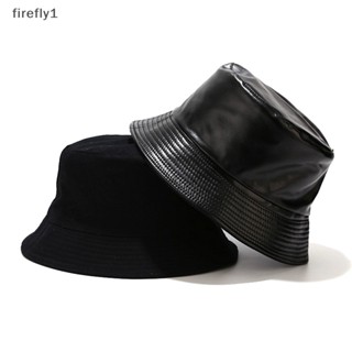 [Firefly] หมวกบักเก็ต หนังเทียม ผ้าฝ้าย PU สีพื้น แฟชั่นสไตล์ชาวประมง [TH]