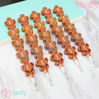 Lanfy ดินสอกด ลายสโนว์แมน คริสต์มาส เครื่องเขียน สําหรับเด็กนักเรียน สํานักงาน 2 ชิ้น