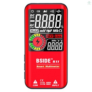 BSIDE S11 Intelligent 9999 Counts Multimeter Digital LCD Display Rechargeable Universal Meter AC/DC Voltmeter Ohmmeter Test Resistance Capacitance Frequency Diode Continuity NCV Live Line with Flash Light Data Hold