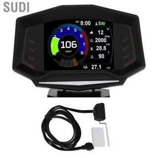 Sudi Speedometer Overspeed Alarm Slope Meter Engine Speed LCD Screen Multifunction Water Temp OBD II HUD Display for Car