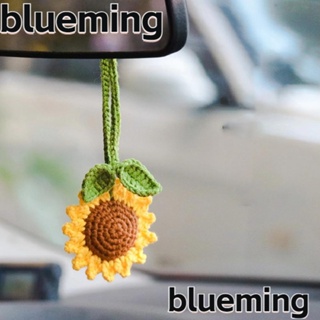 Blueming2 พวงกุญแจถักโครเชต์ รูปดอกทานตะวัน แฮนด์เมด อเนกประสงค์ สําหรับตกแต่งกระจกมองหลัง กระเป๋า