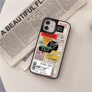 Casetify X เคสโทรศัพท์มือถือ PC แข็ง กันกระแทก ลายฉลากสินค้า สีดํา สีเงิน สําหรับ iPhone 15 14 13 12 11 Pro MAX IX XS MAX XR 6 6s 7 8 Plus