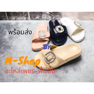 พร้อมส่ง รองเท้าเพรชเหลี่ยมสวมเพรช Gooddyพร้อมส่ง Fashion-m-shop