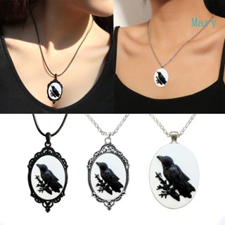 Mary Goth Animal Raven สร้อยคอ บุคลิกภาพ ลายกางเขนแก้วเจียรหลังเบี้ย