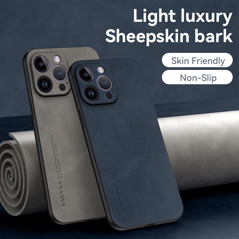 เคสโทรศัพท์มือถือหนังแกะ กันกระแทก ป้องกันกล้อง สําหรับ iPhone 11 12 Pro Max 6 6s 7 8 Plus X XR XS Max