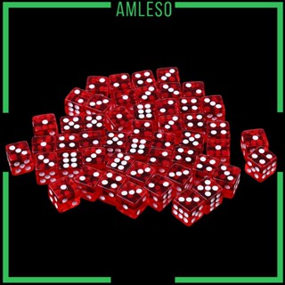 [Amleso] ลูกเต๋าอะคริลิค 6 ด้าน สําหรับเล่นเกมกระดาน KTV 50 ชิ้น