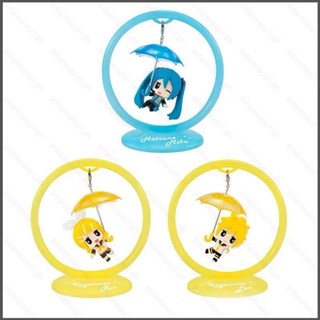 Nana โมเดลฟิกเกอร์ Hatsune Miku Kagamine Rin Len Umbrella Q Version ของเล่นสําหรับเด็ก เก็บสะสม ของขวัญ 3 ชิ้น