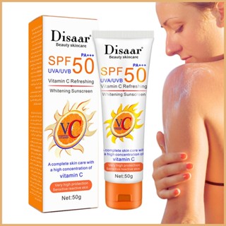 ครีมกันแดดวิตามินซี สเปกตรัม SPF 50 ช่วยบํารุงผิวหน้า