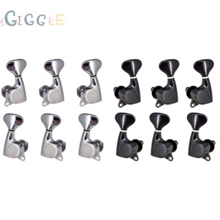 ⭐NEW ⭐Guitar Tuning Pegs A3 Steel Plate Alloy Fishtail Handle Black Silver Brand New