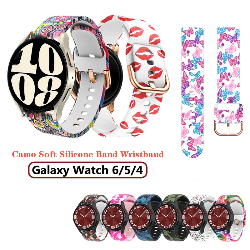สายนาฬิกาข้อมือซิลิโคน แบบนิ่ม ลายพราง ขนาด 20 มม. สําหรับ Samsung Galaxy Watch 7 6 5 4 40 มม. 44 มม. Watch 6 Classic 43 มม. 47 มม.