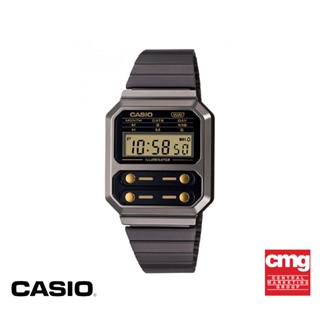 CASIO นาฬิกาข้อมือ CASIO รุ่น A100WEGG-1A2DF วัสดุสเตนเลสสตีล สีดำ