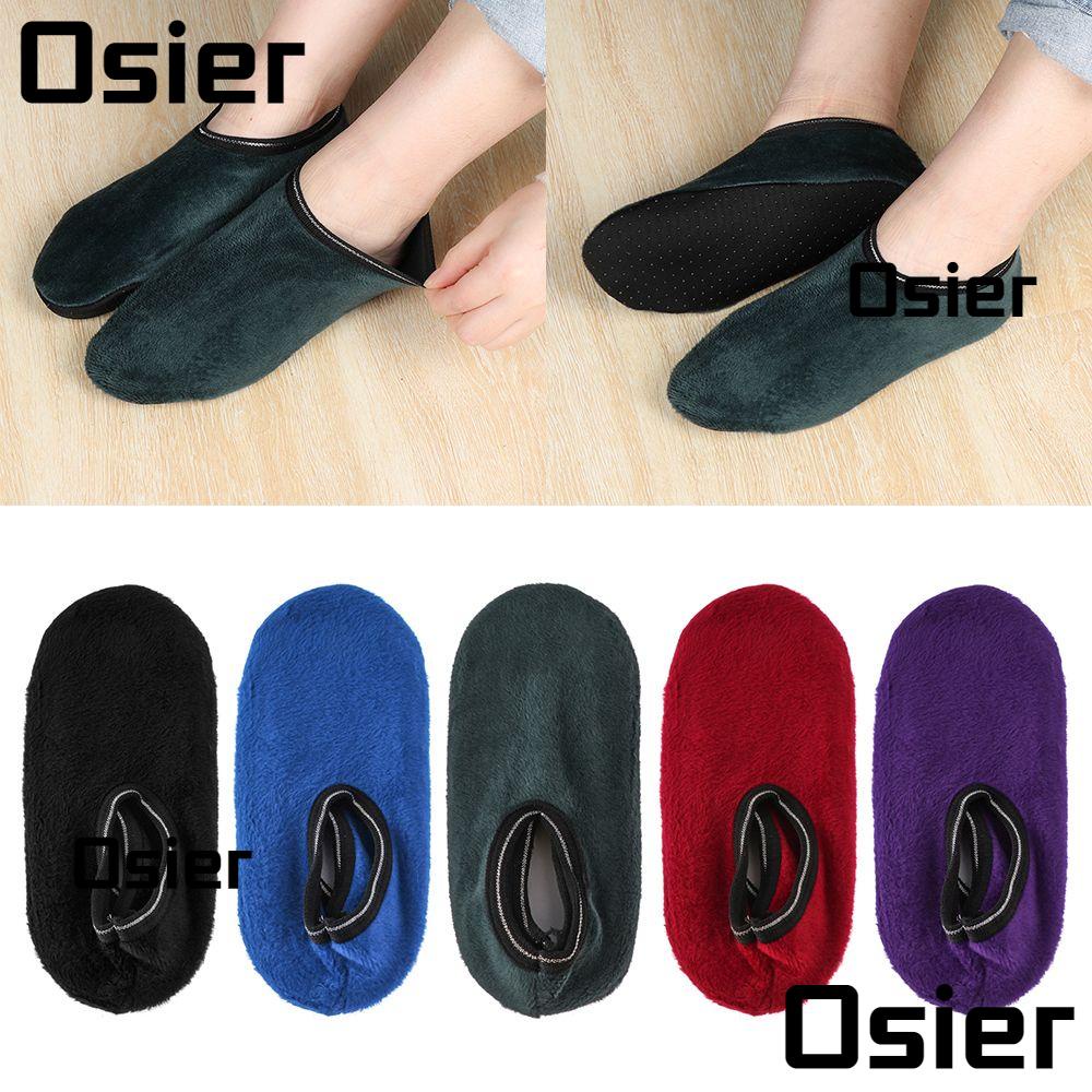Osier1 ถุงเท้าผ้ากํามะหยี่ แบบหนา กันลื่น แฟชั่น สําหรับห้องนอน ผู้ชาย ผู้หญิง